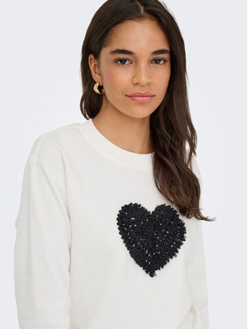 JDY Sweatshirt 'JDYParis' in White