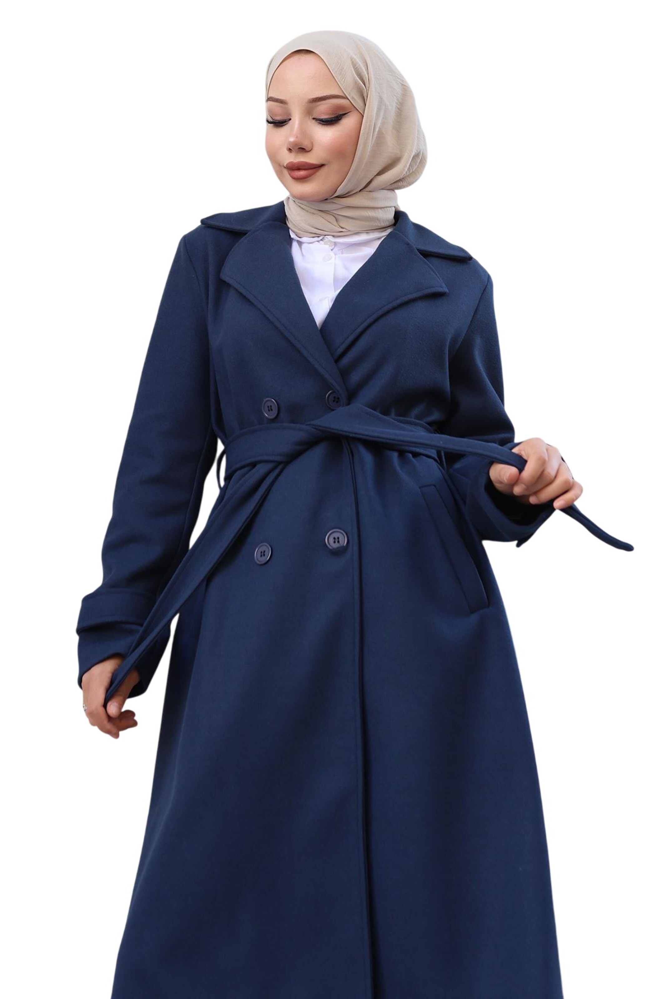 MODAMIHRAM Between-Seasons Coat in Blue