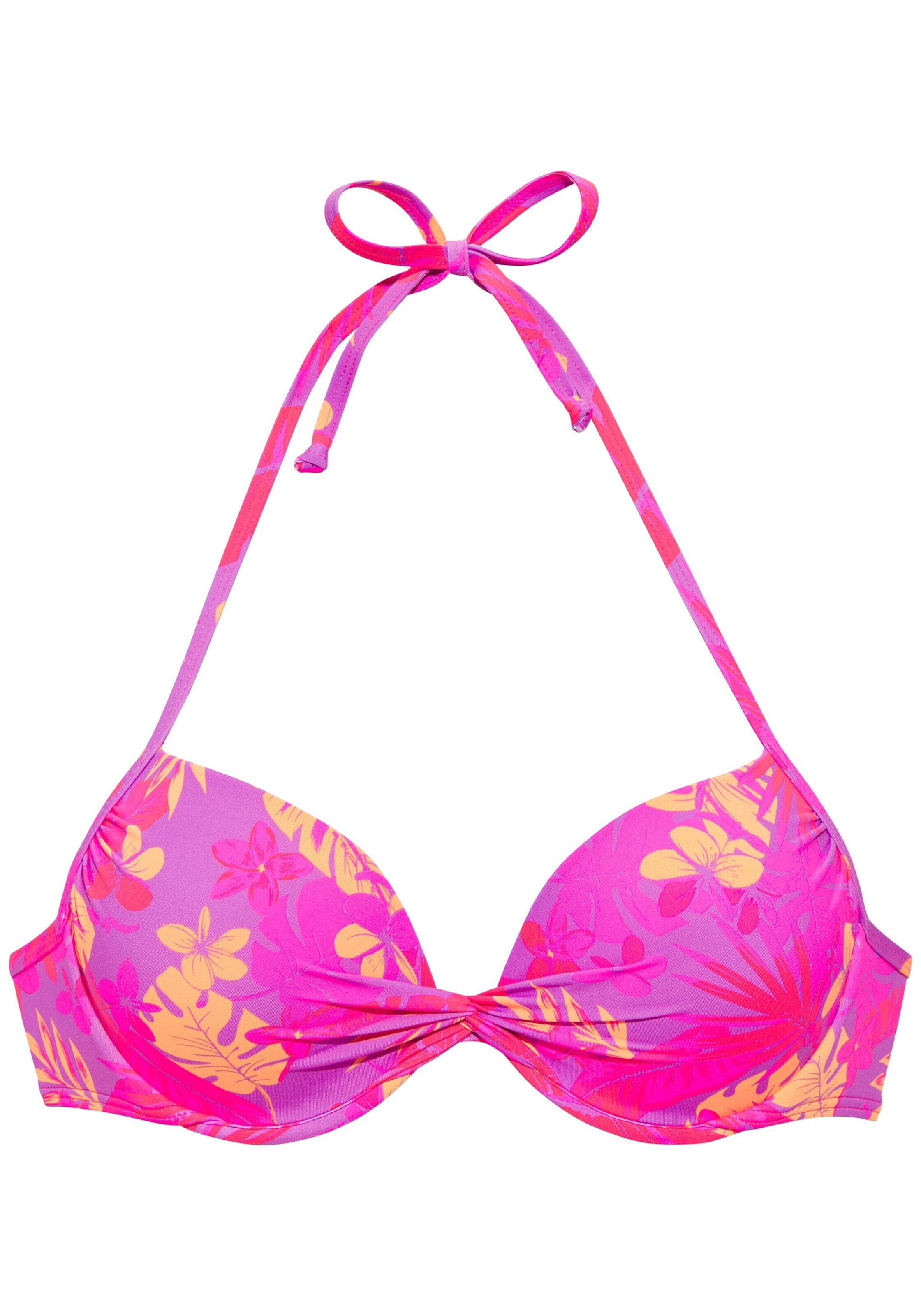 VENICE BEACH Push-up Bikini Top in Purple: front