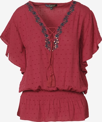 KOROSHI Blouse in Rood: voorkant