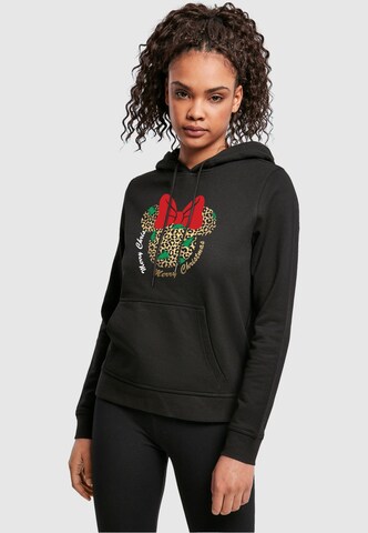 ABSOLUTE CULT Sweatshirt 'Minnie Mouse - Leopard Christmas' in Schwarz: predná strana