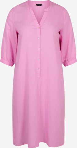 Abito camicia 'VFLEX' di Zizzi in rosa: frontale