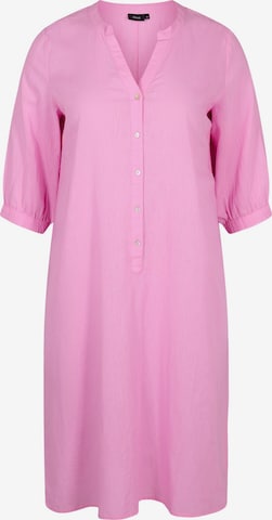 Zizzi - Vestido camisero 'VFLEX' en rosa: frente