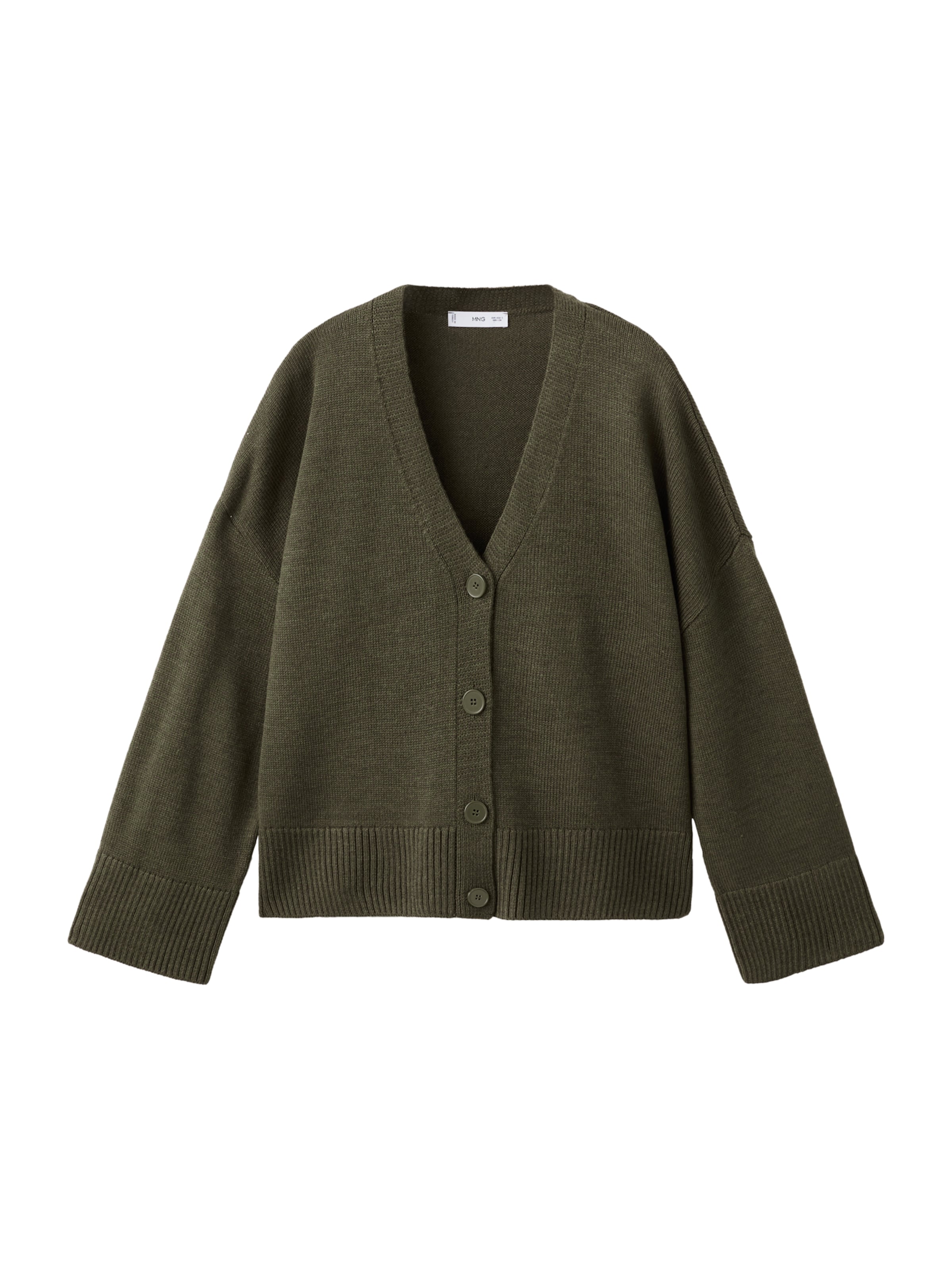 MANGO Knit cardigan 'Roger' in Green: front