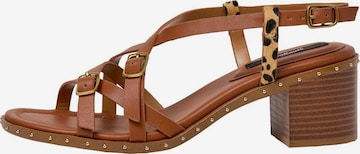 Sandales à lanières 'Carrie' Pepe Jeans en marron : devant