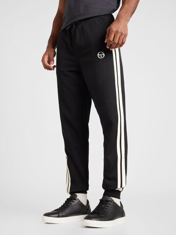 Sergio Tacchini Tapered Sporthose 'NEW DAMARINDO' in Schwarz: Vorderseite