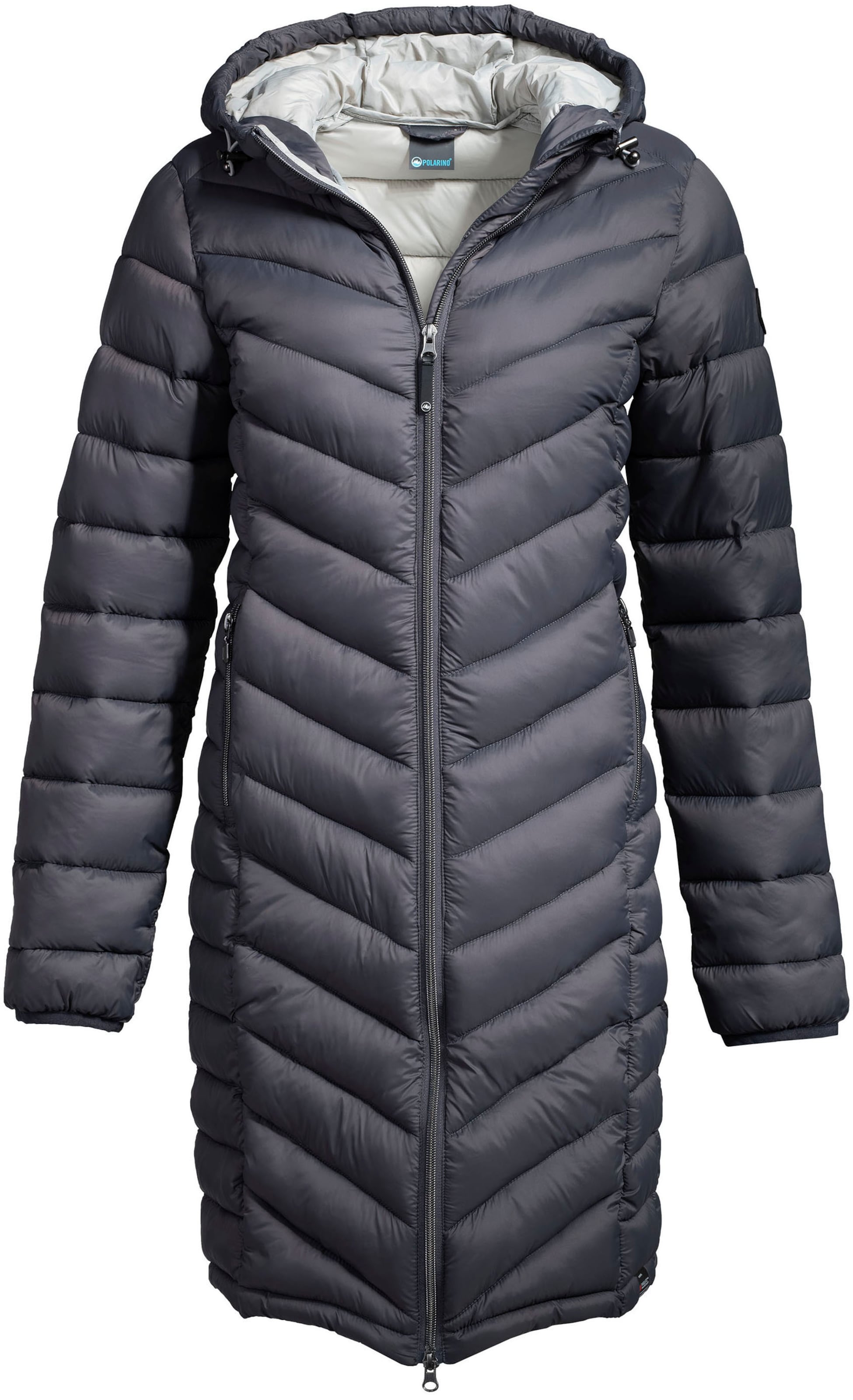 POLARINO Mantel in Schwarz: Vorderseite