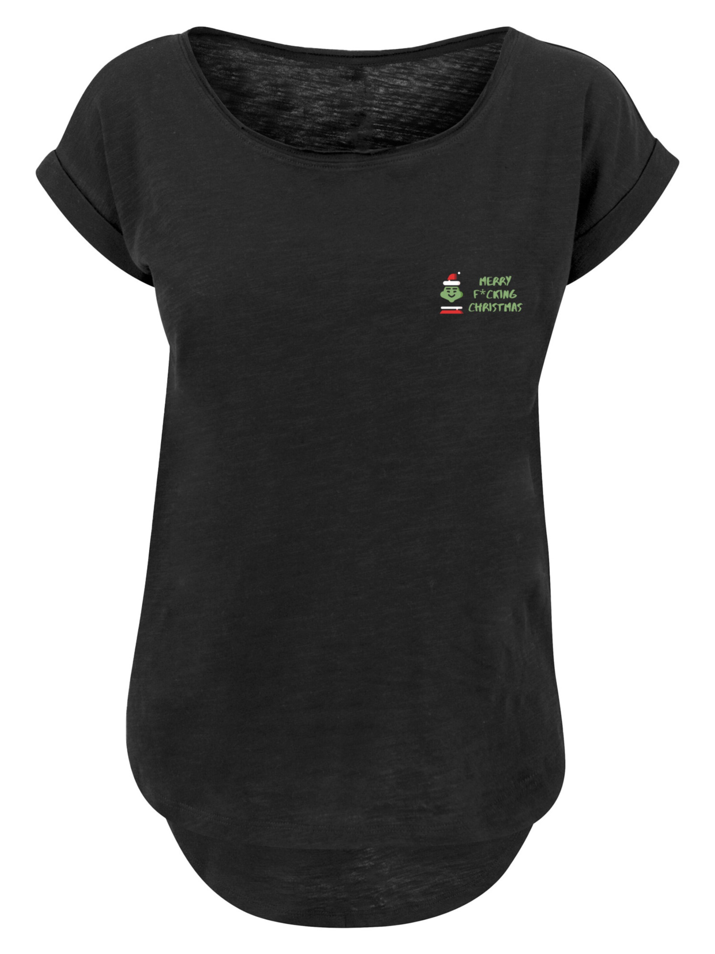 T-shirt 'Merry Christmas' F4NT4STIC en noir : devant