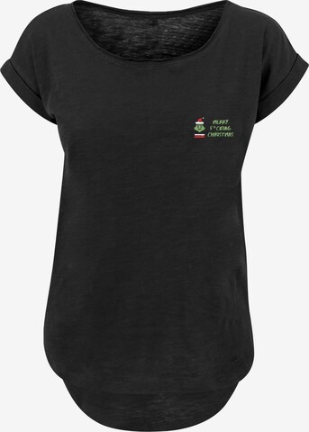F4NT4STIC Shirt 'Merry Christmas' in Zwart: voorkant