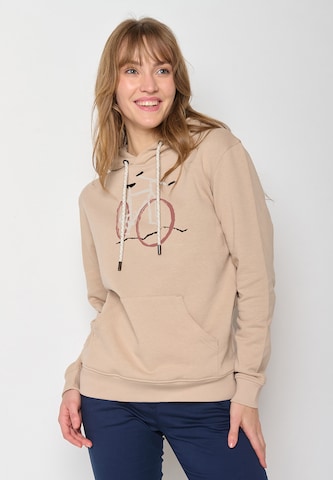 GREENBOMB Sweatshirt 'Bike Brush' in Beige: voorkant