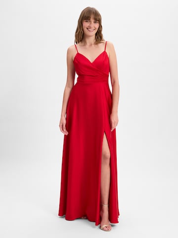 Robe de soirée Laona en rouge : devant