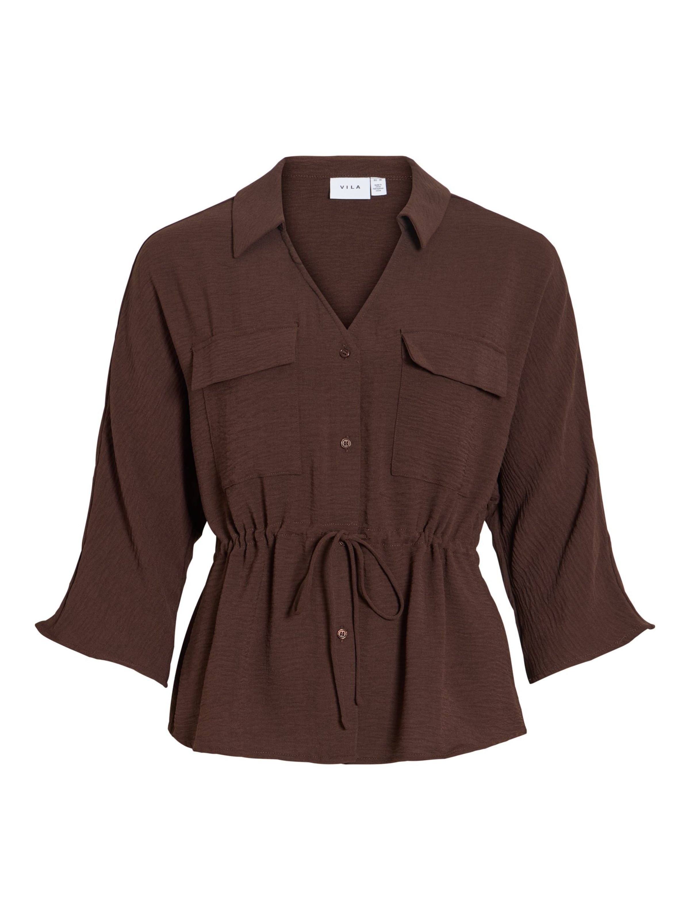 Camicia da donna 'VISurashil' di VILA in marrone: frontale