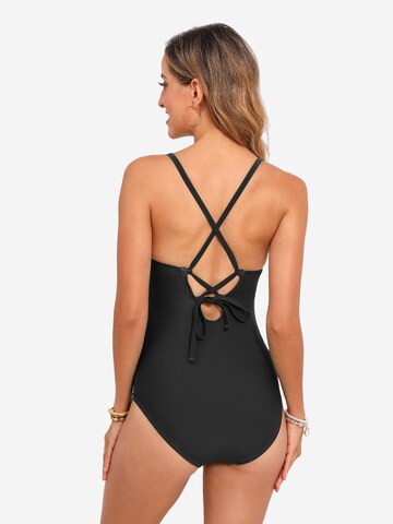 Cupshe Bustier Badeanzug in Schwarz