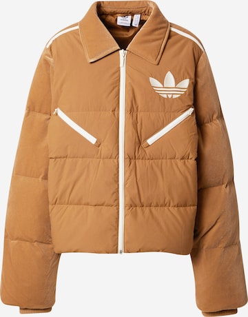 ADIDAS ORIGINALS Winterjacke 'Adicolor 70S Velvet ' in Braun: predná strana