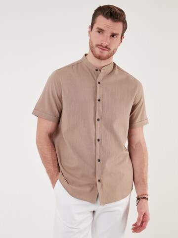 Buratti Regular fit Button Up Shirt in Brown: front