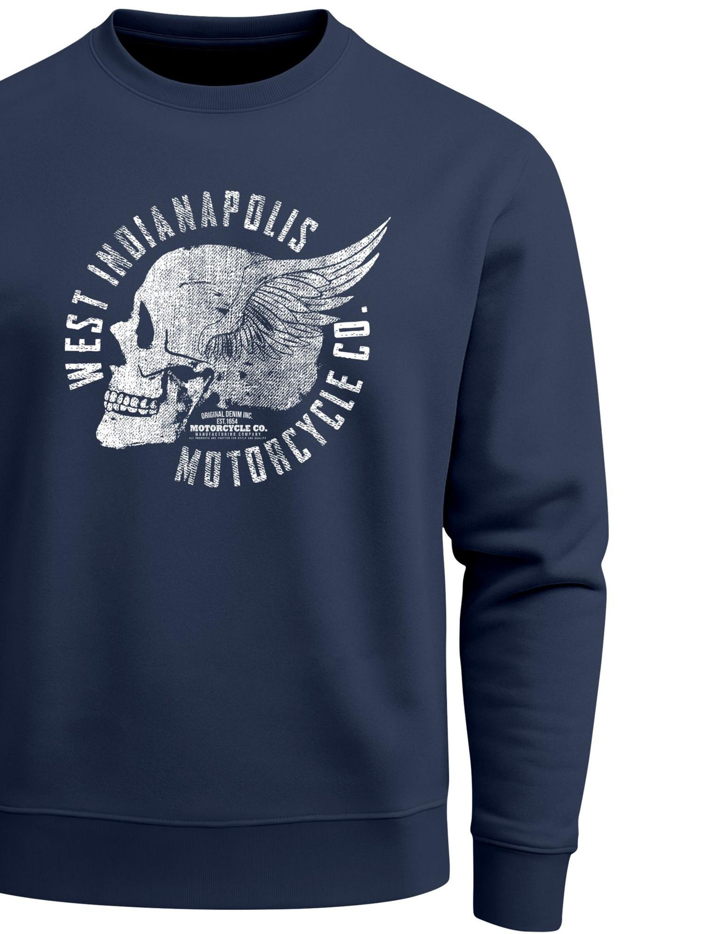 Neverless Sweatshirt 'Wing Skull' in Blue