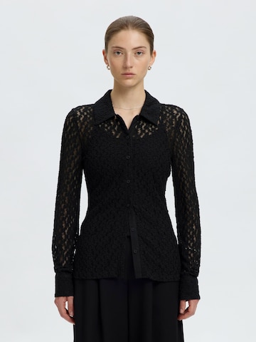 SELECTED - Blusa 'SLWVIKA' en negro: frente