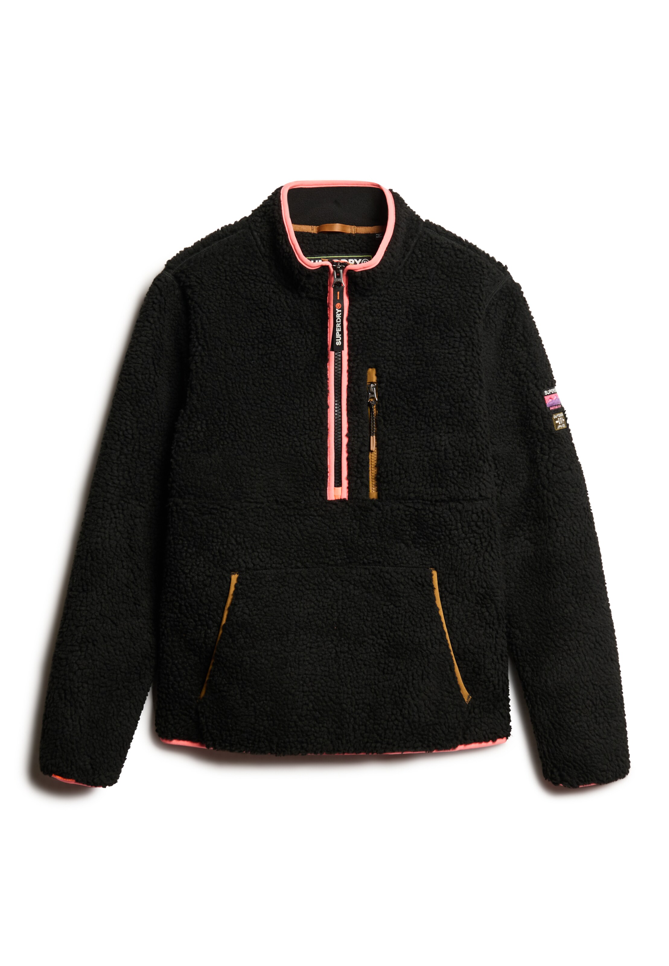 Superdry Fleece jas in Zwart: voorkant