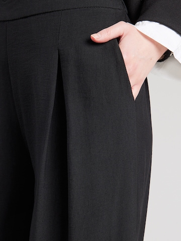 Sublevel Wide leg Bandplooibroek in Zwart