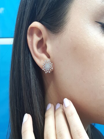 EinStein Diamant Earrings 'Schneeflocke Diamanten Ohrstecker Weißgold' in Gold: front
