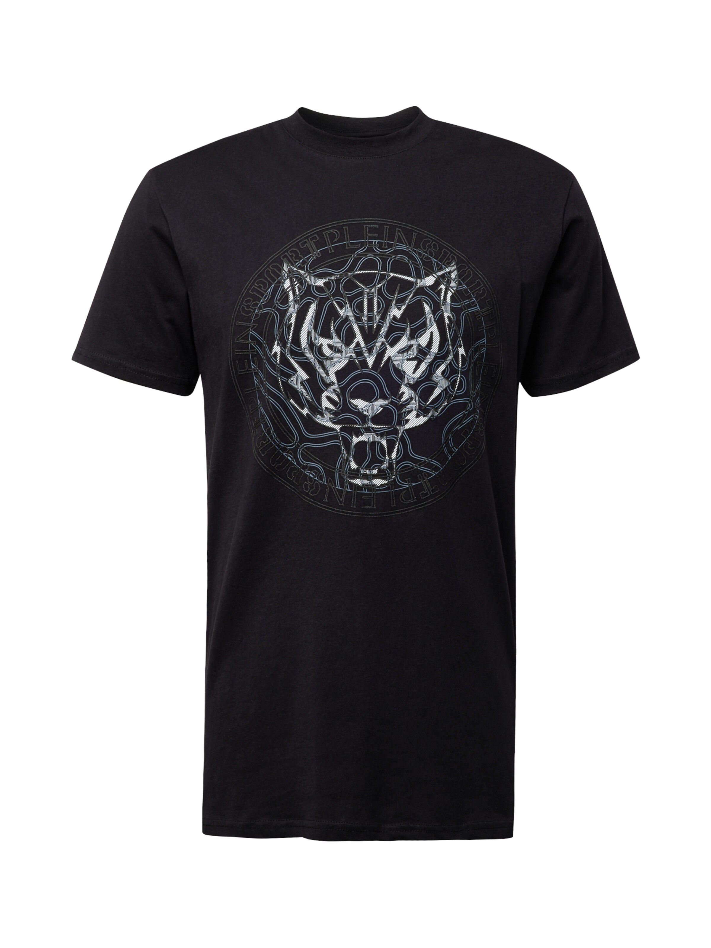 Maglietta 'Tiger' di Plein Sport in nero: frontale