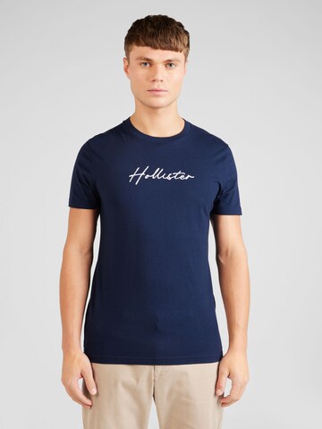 HOLLISTER Тениска в синьо: отпред