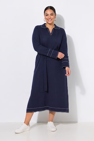Ulla Popken Strickkleid in Blau