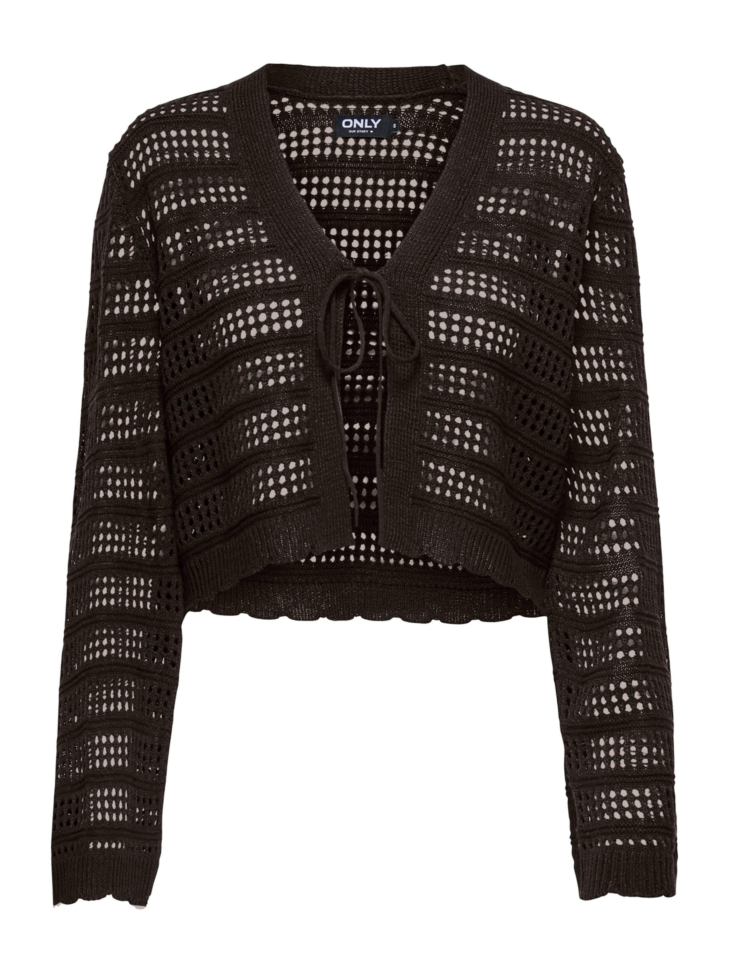 ONLY Strickjacke 'ONLLykke' in Braun: Vorderseite