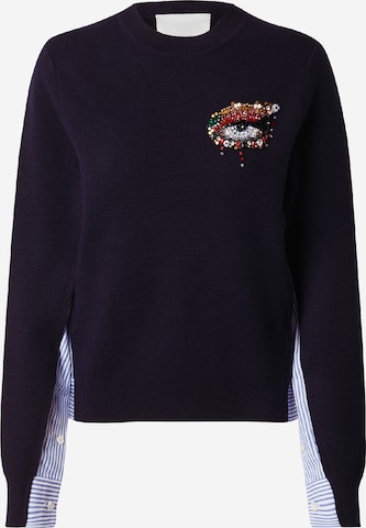 3.1 Phillip Lim Pullover 'EYE LOVE NY' in Blau: predná strana