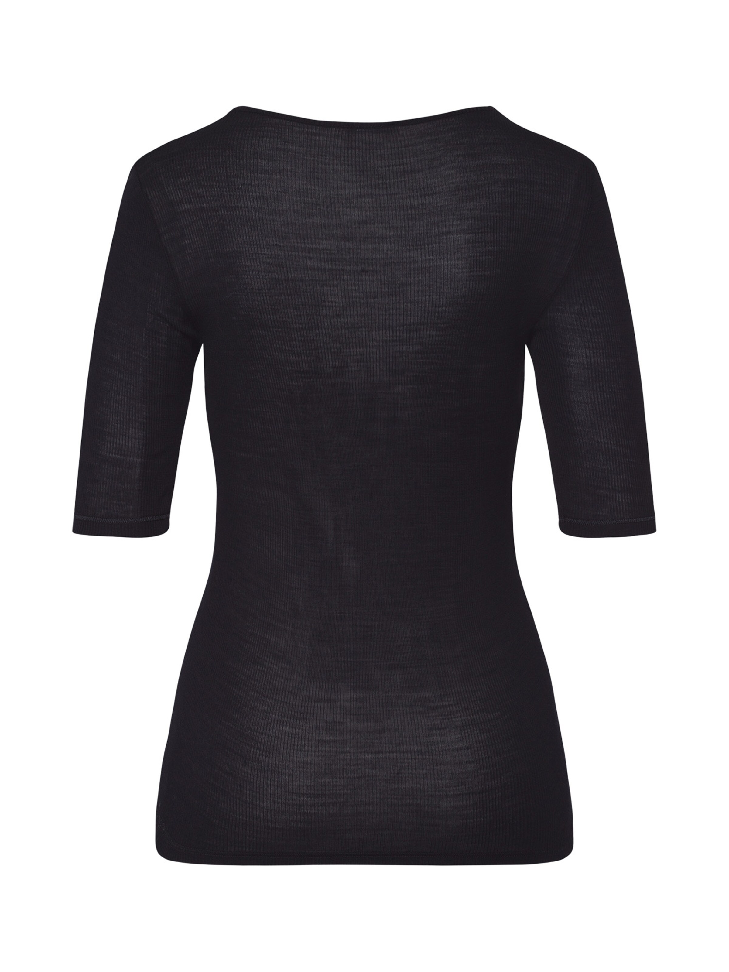 Hanro Unterhemd ' Woolen Lace ' in Schwarz