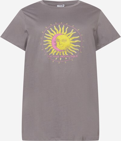 Tricou 'ZODIAC MOON' Noisy May Curve pe galben / gri fumuriu / roz, Vizualizare produs