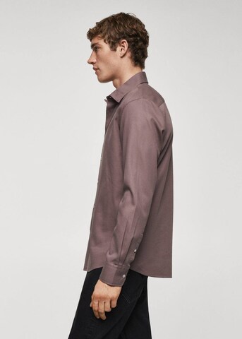 MANGO MAN Regular fit Button Up Shirt 'Arthur' in Purple