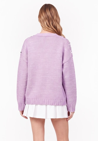 MYMO - Casaco de malha 'Young Fashion' em roxo
