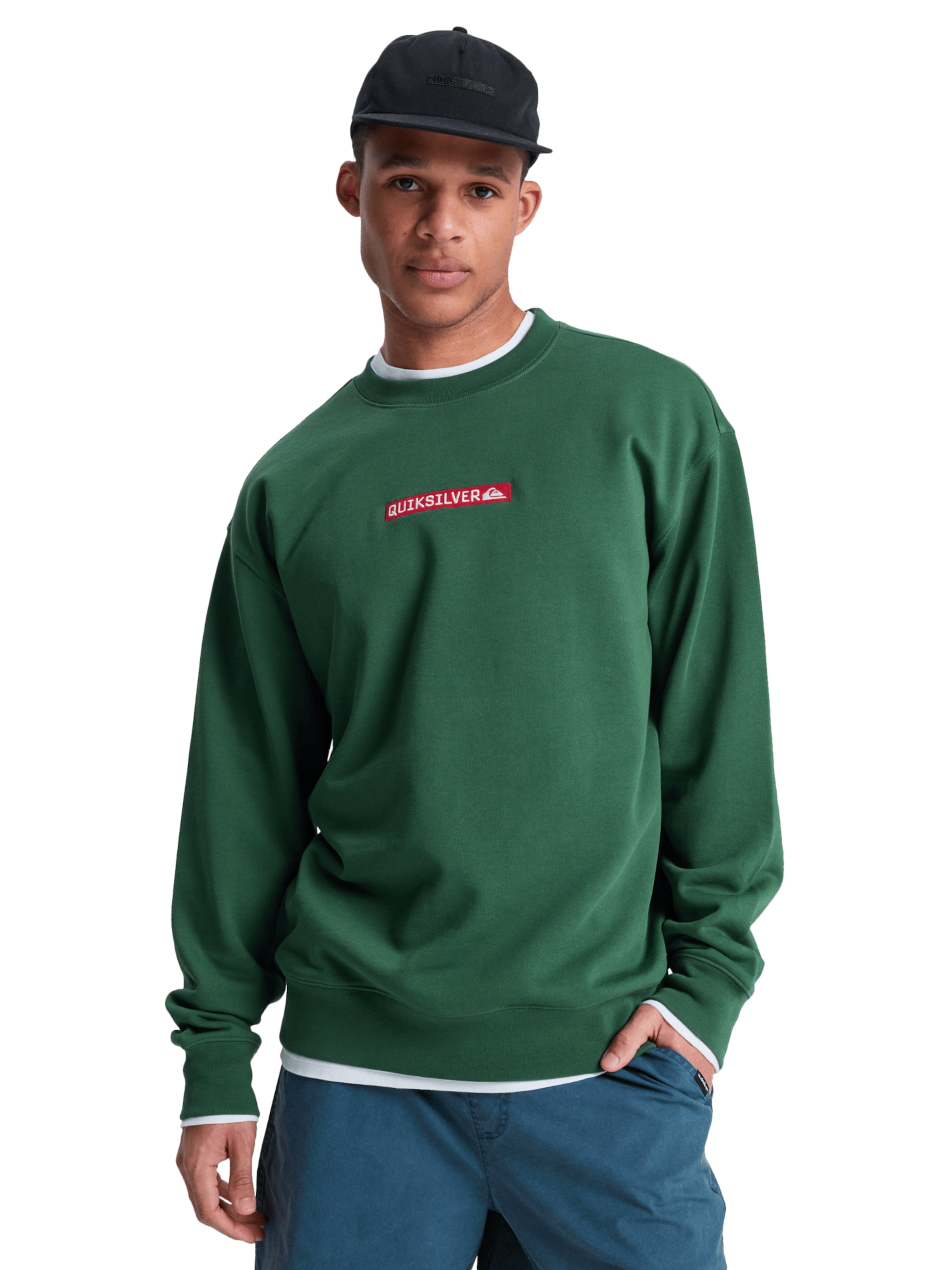 QUIKSILVER Sweatshirt 'Dna' in Green: front