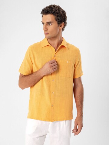 Antioch Comfort fit Button Up Shirt in Orange: front