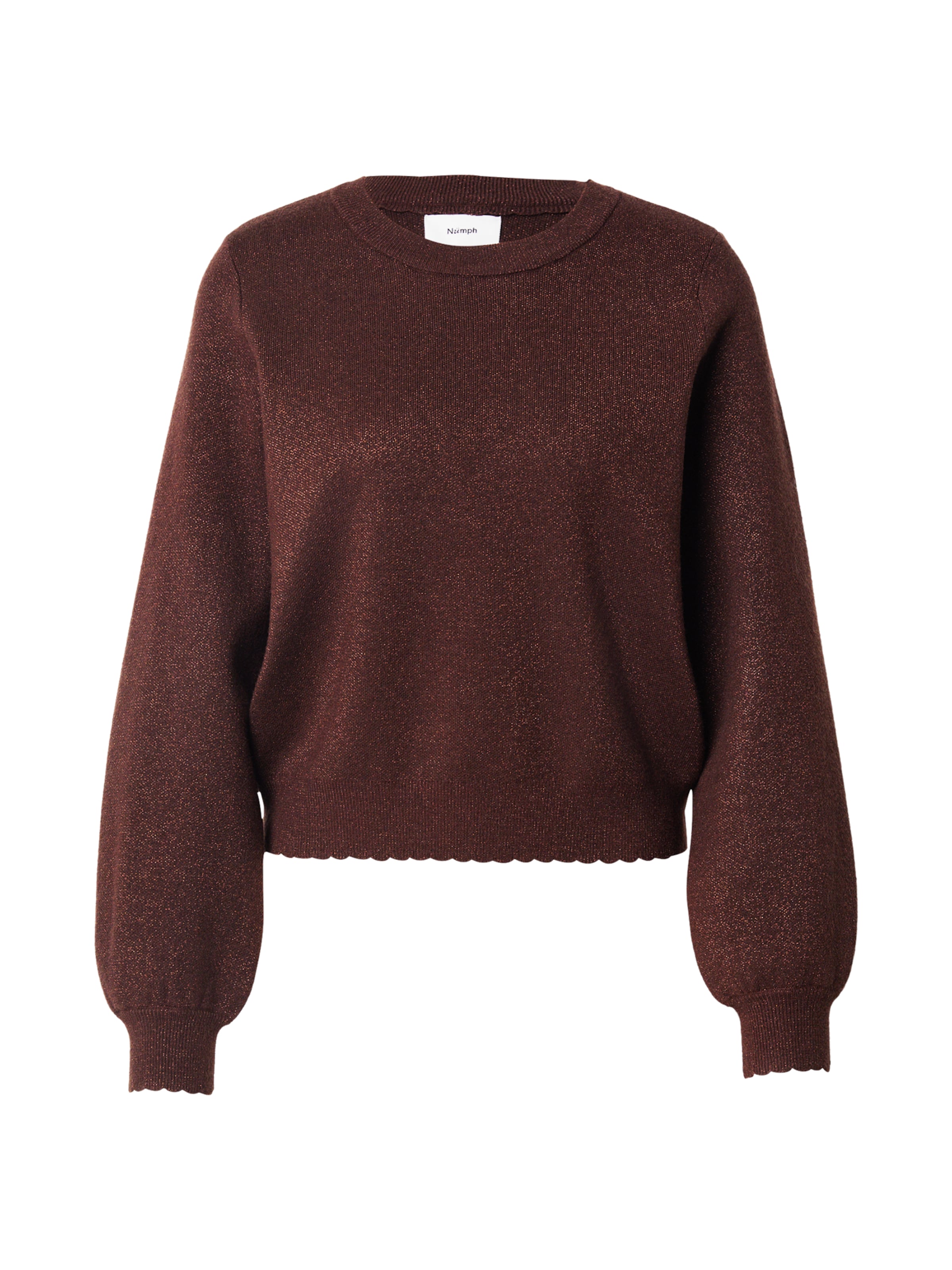 Pull-over 'BIR SOLID' NÜMPH en marron : devant