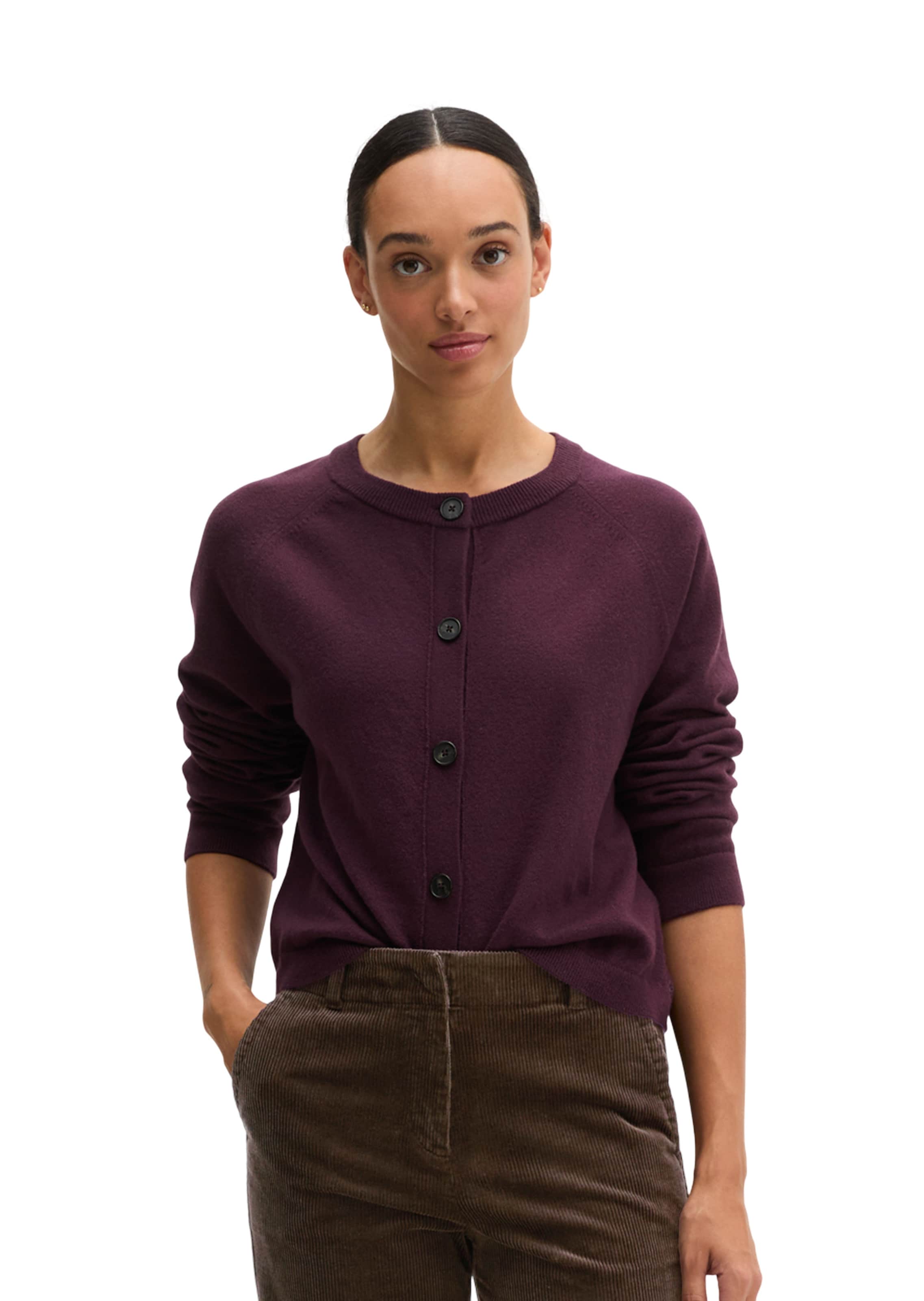 Marc O'Polo Knit Cardigan in Purple: front