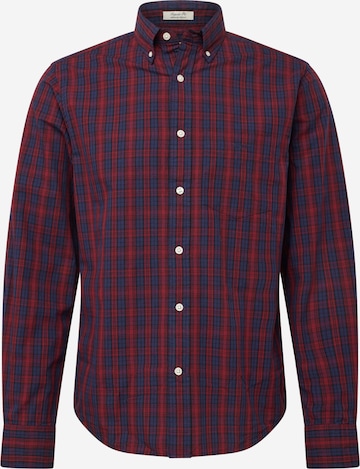 GANT Regular fit Button Up Shirt 'POPLIN TARTAN' in Red: front