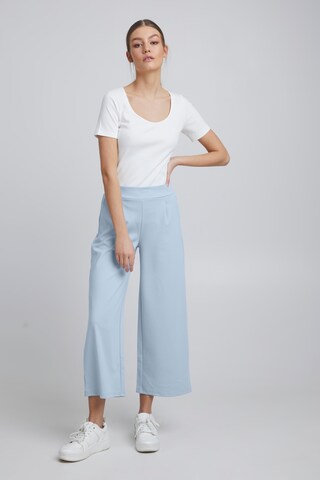 ICHI Wide leg Pleat-Front Pants 'Kate' in Blue