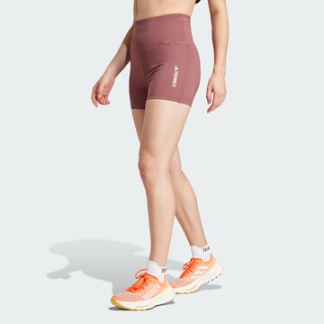 ADIDAS TERREX Skinny Sporthose in Braun: predná strana