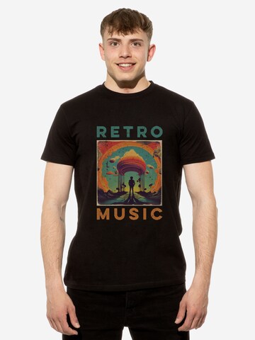 Cotton Prime Shirt 'Retro Music' in Zwart: voorkant