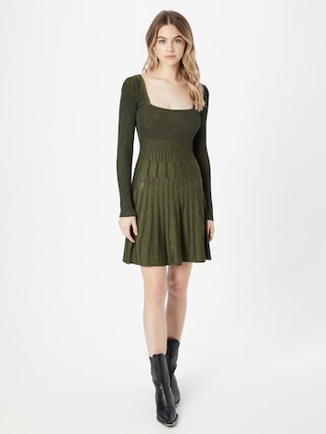 GUESS - Vestido de malha em verde: frente