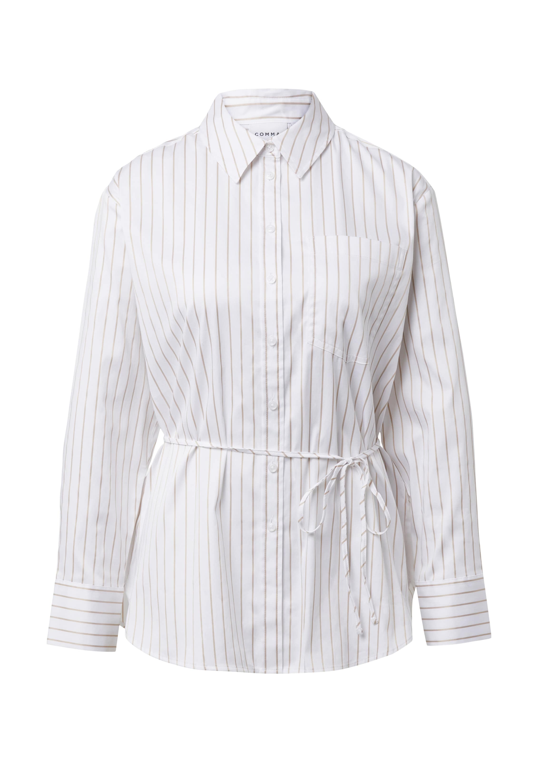 COMMA Blouse in de kleur Beige / Wit, Productweergave