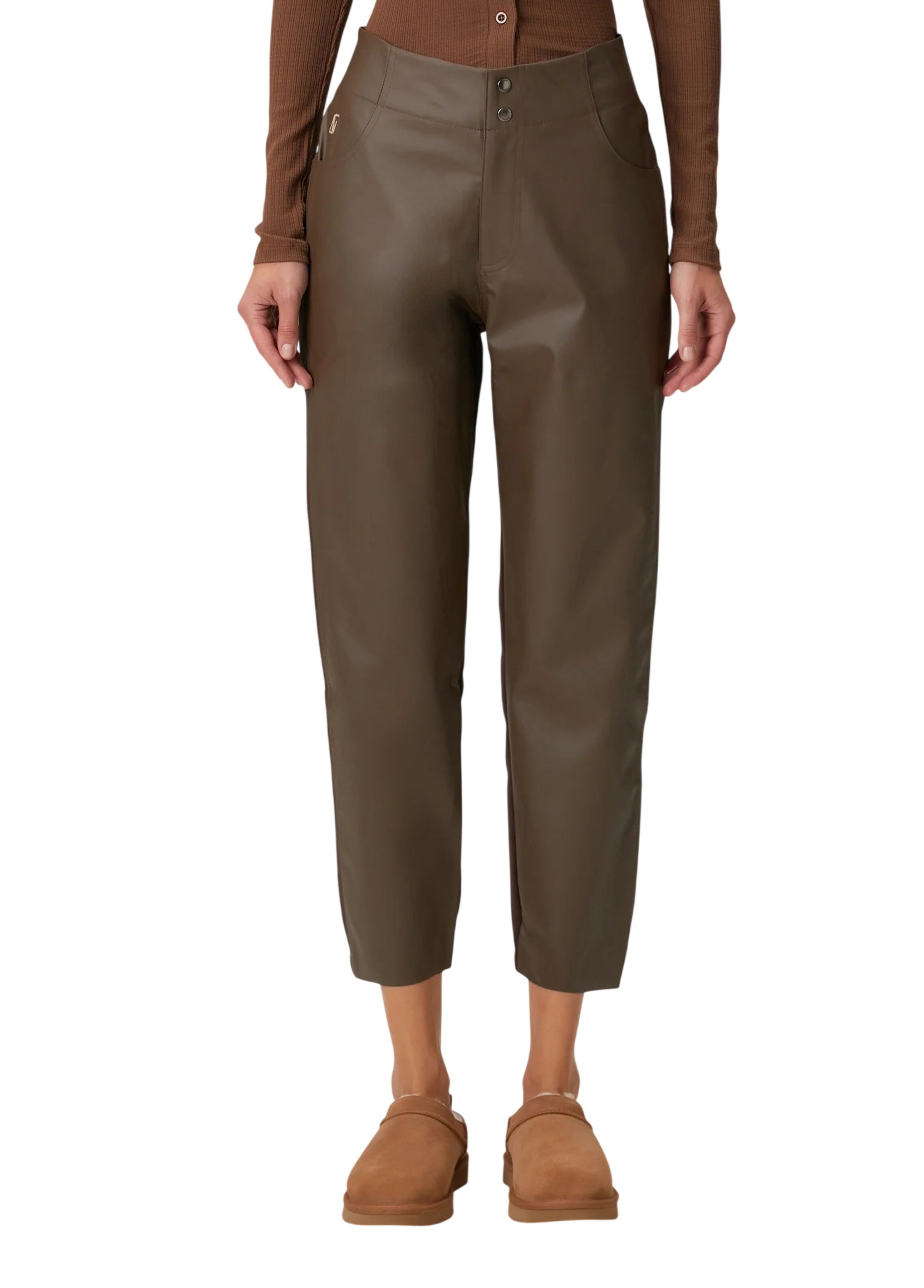 Coupe slim Pantalon BASSIGUE en marron : devant
