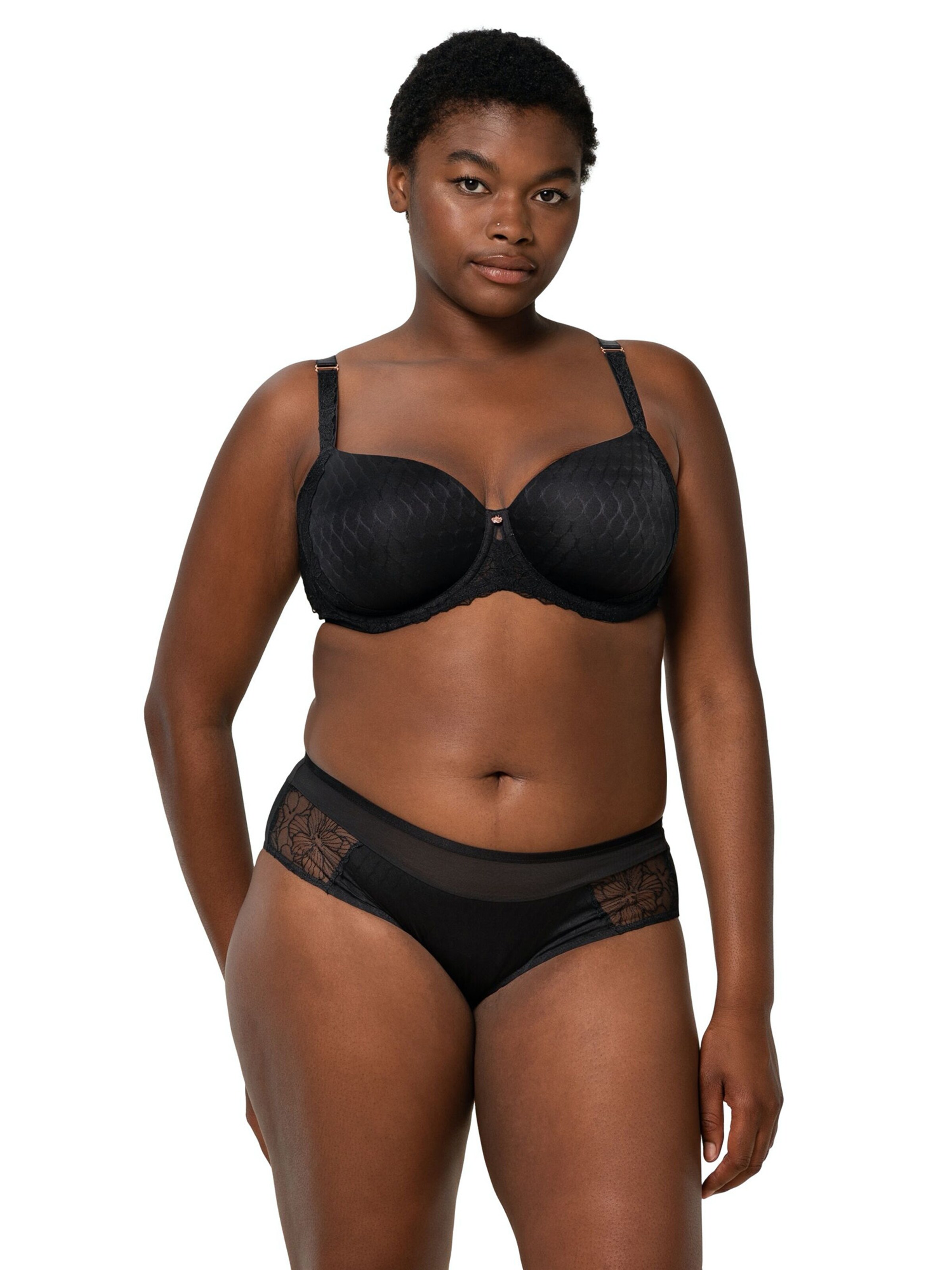 TRIUMPH Minimizer Bügel-BH ' Azalea Florale ' in Schwarz: Vorderseite