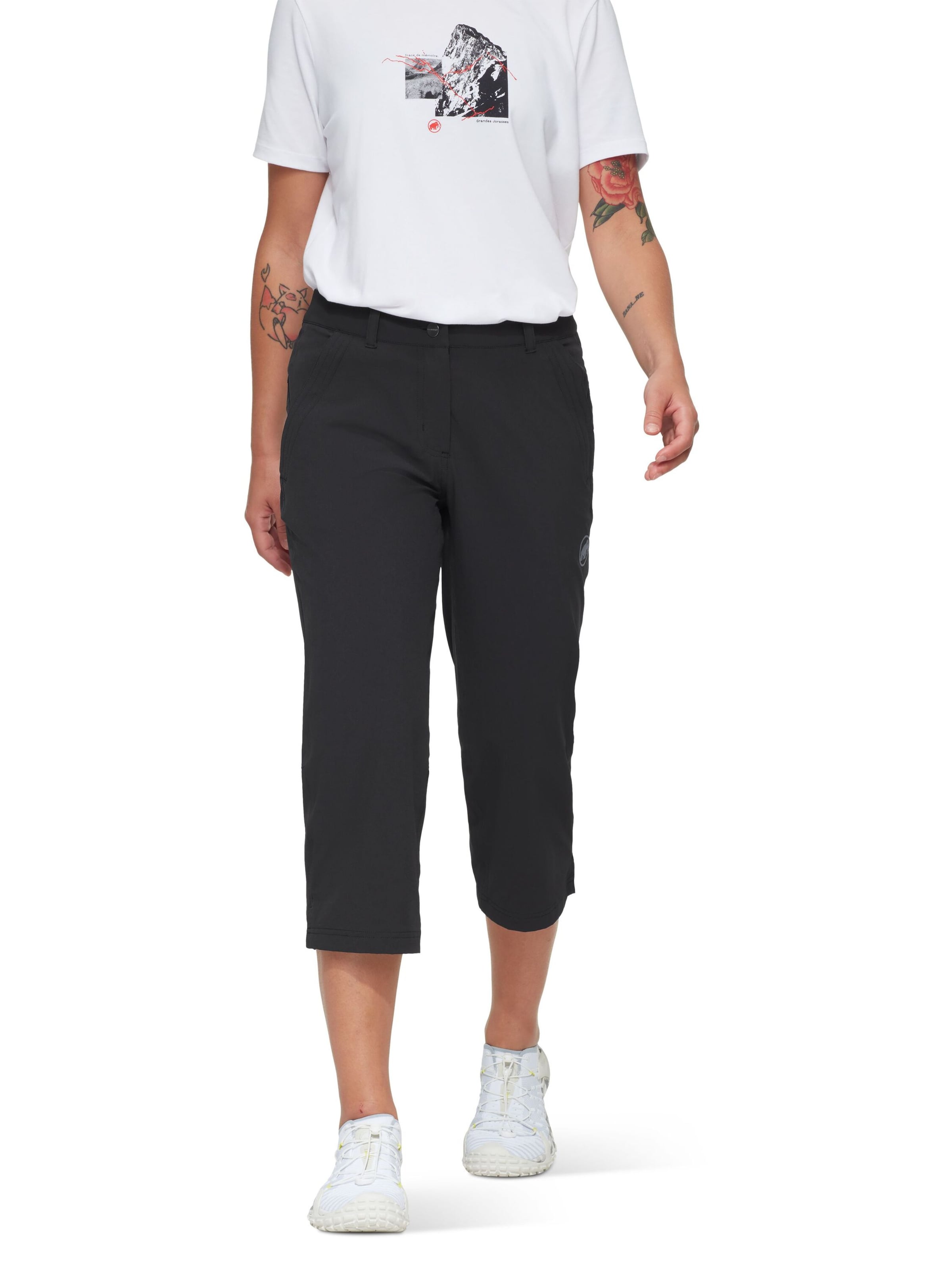 MAMMUT Regular Workout Pants in Black: front