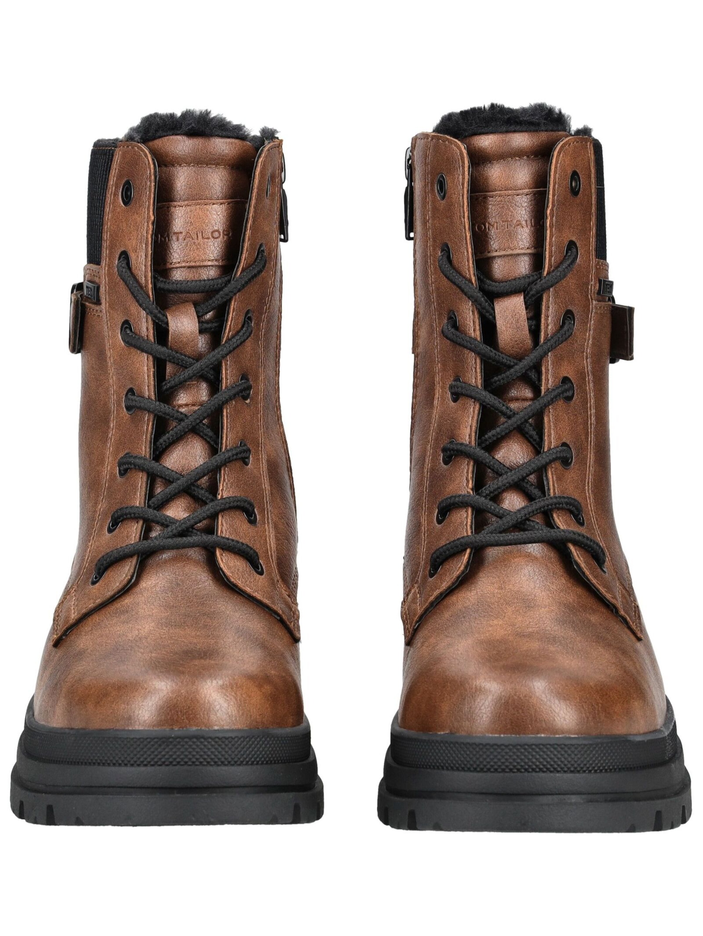TOM TAILOR Schnürstiefelette in Braun