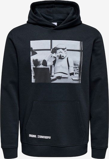 Megztinis be užsegimo 'ONSSTORMTROOPER' iš Only & Sons, spalva – šviesiai pilka / juoda, Prekių apžvalga