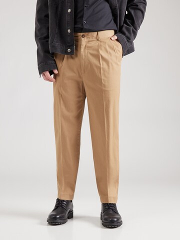 regular Pantaloni con pieghe di Michael Kors in marrone: frontale