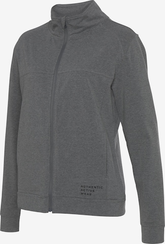 VIVANCE Athletic Zip-Up Hoodie in Grey